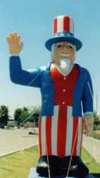 Uncle Sam advertising inflatable - patriotic balloons for sale and rent.